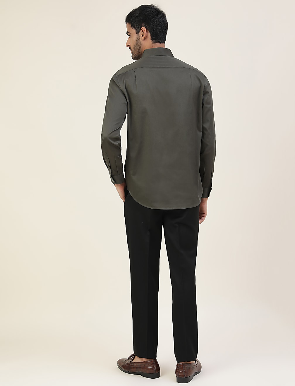 Cotton Slim Fit Solid Full Sleeves Shirt