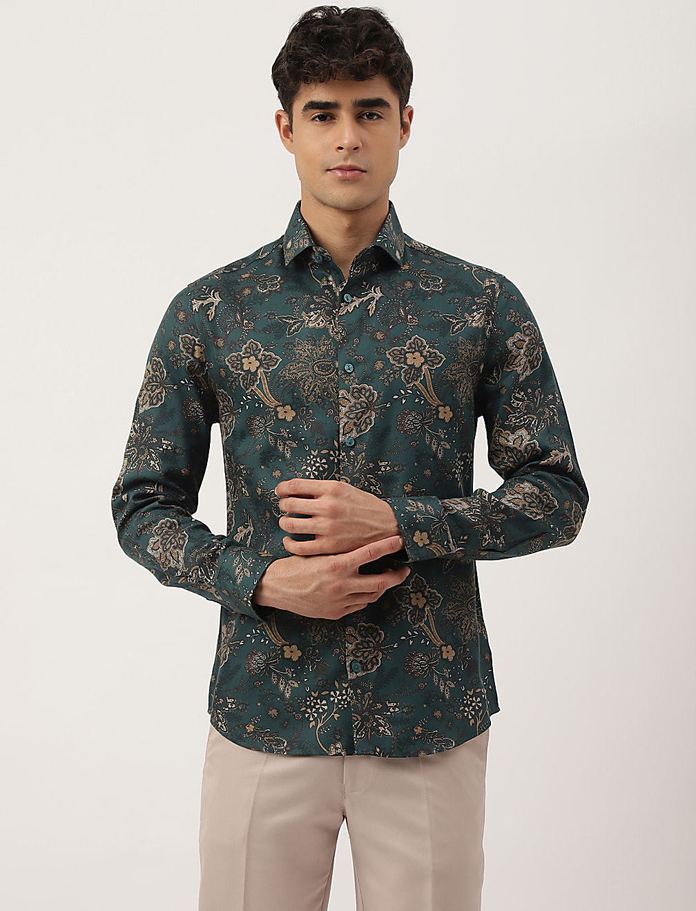 Premium Ornate Floral Print Slim Fit Shirt
