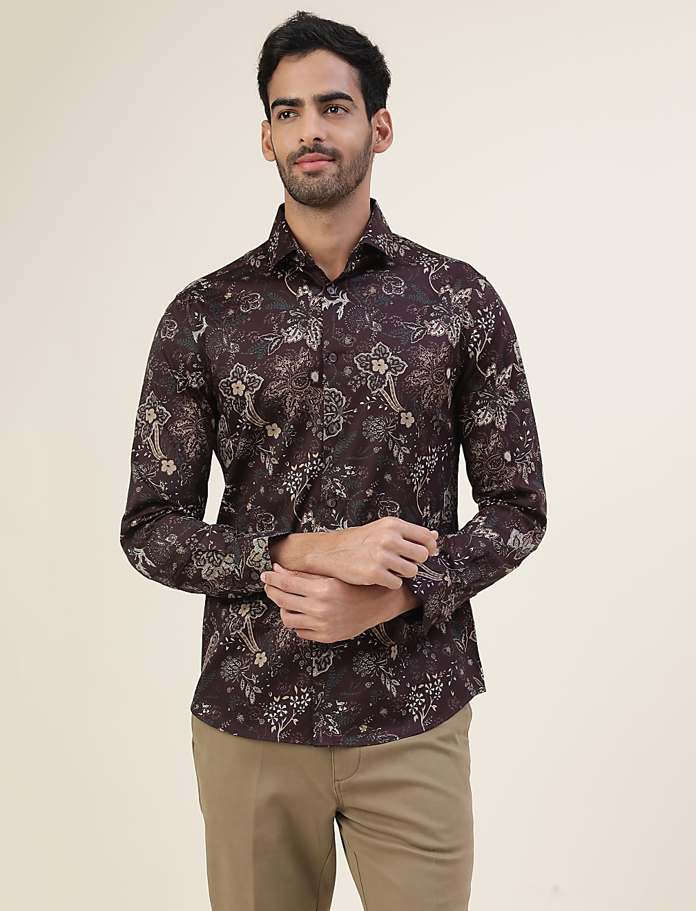 Premium Ornate Floral Print Slim Fit Shirt