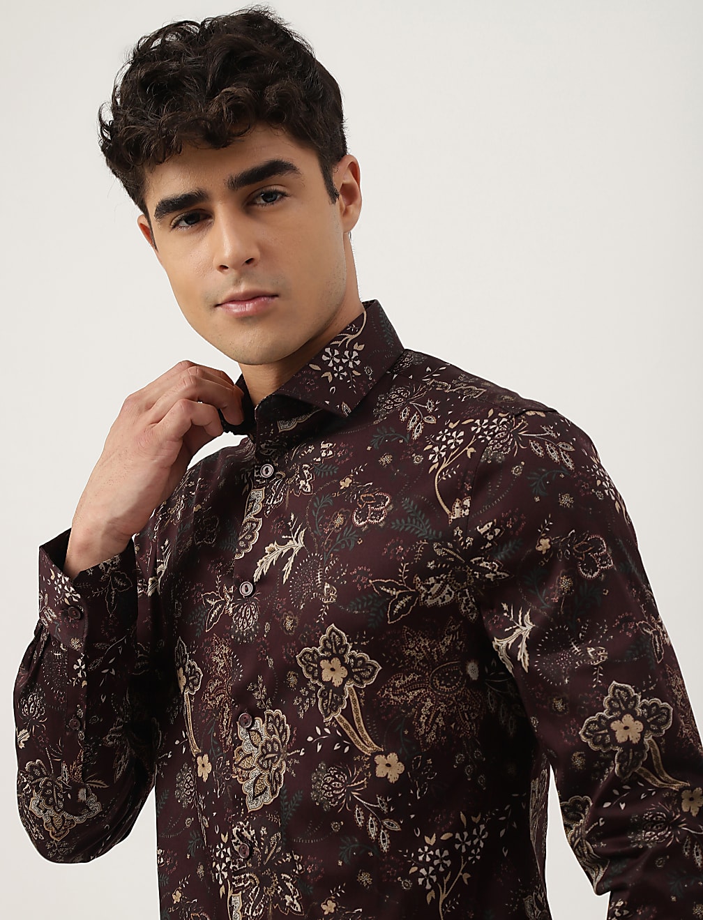Premium Ornate Floral Print Slim Fit Shirt