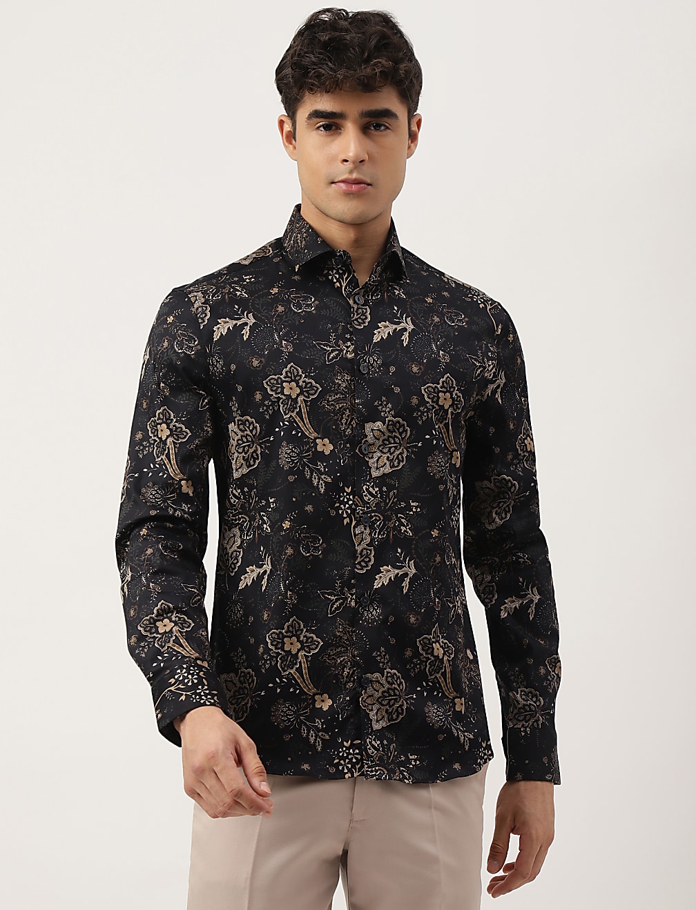 Premium Ornate Floral Print Slim Fit Shirt