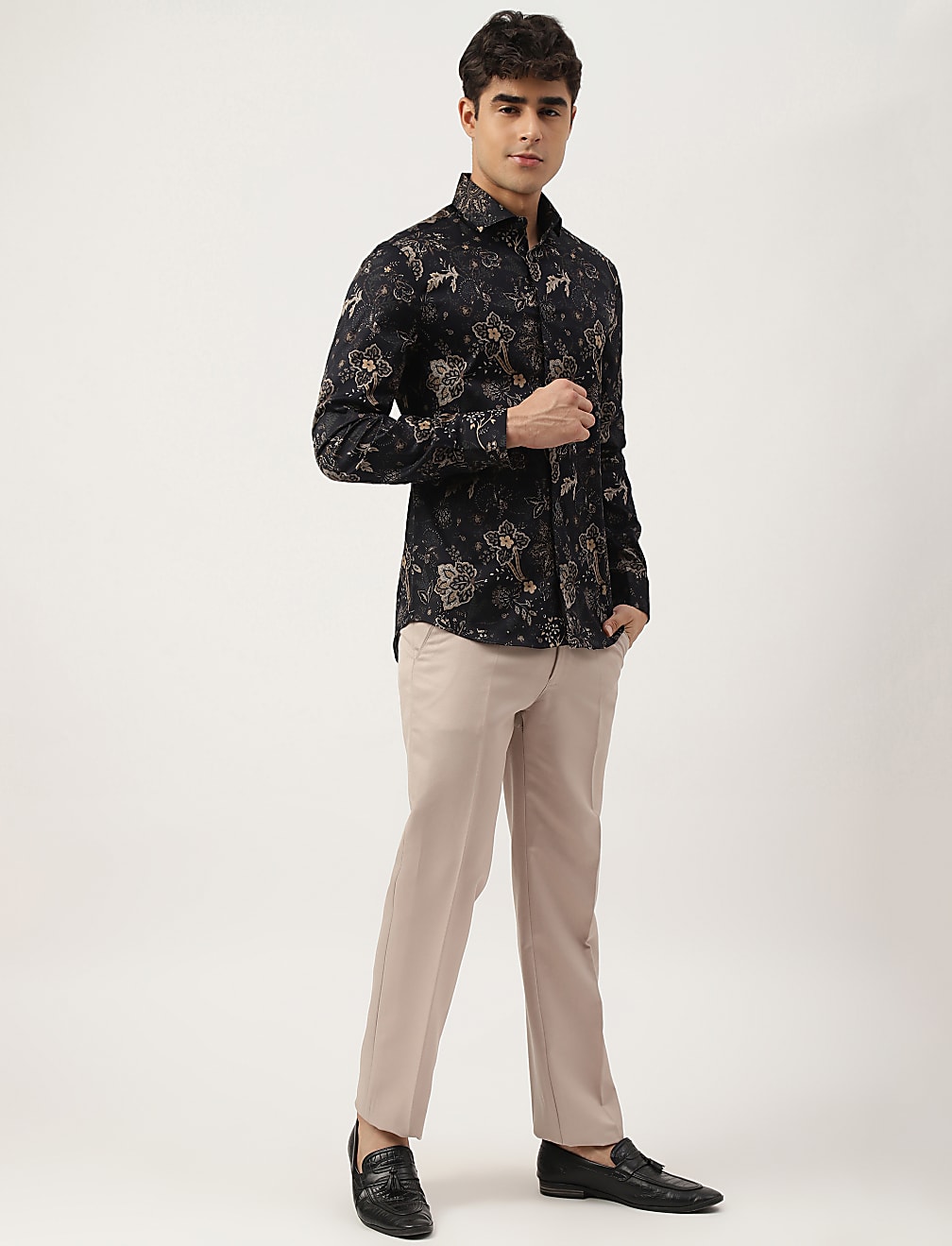 Premium Ornate Floral Print Slim Fit Shirt