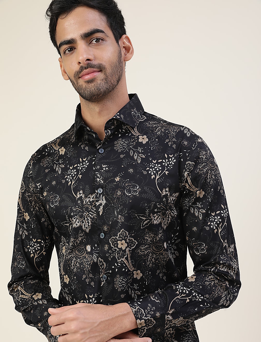 Premium Ornate Floral Print Slim Fit Shirt