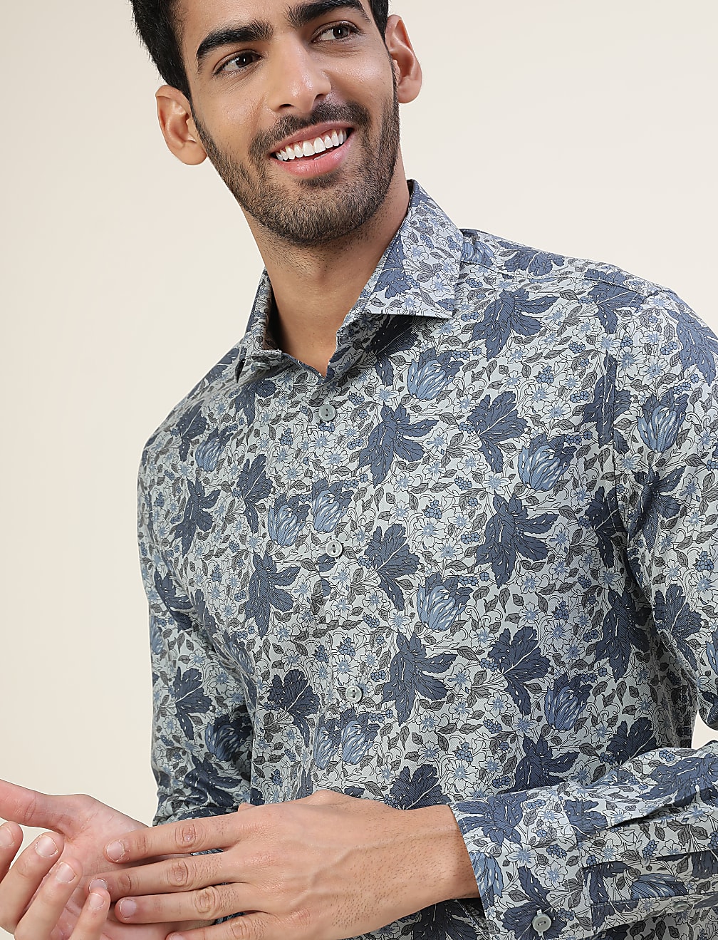 Premium Floral Structure Slim Fit Shirt