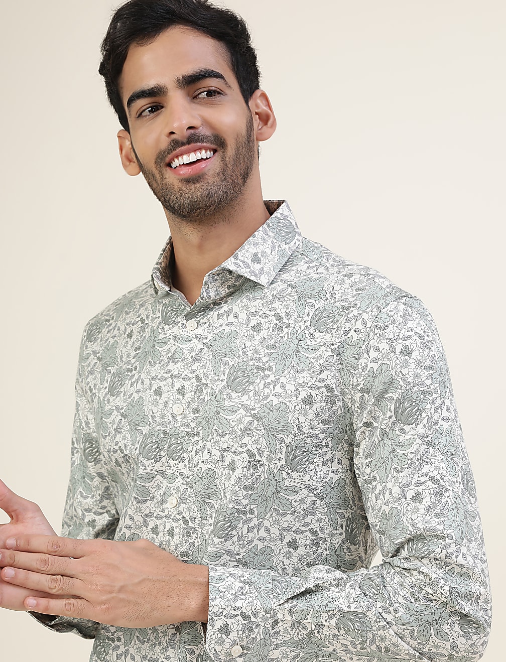 Premium Floral Structure Slim Fit Shirt