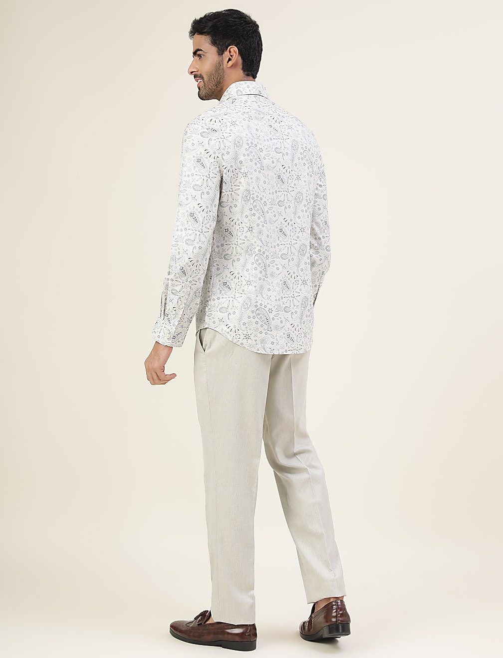 Premium Texture Tonal Floral Slim Fit Shirt