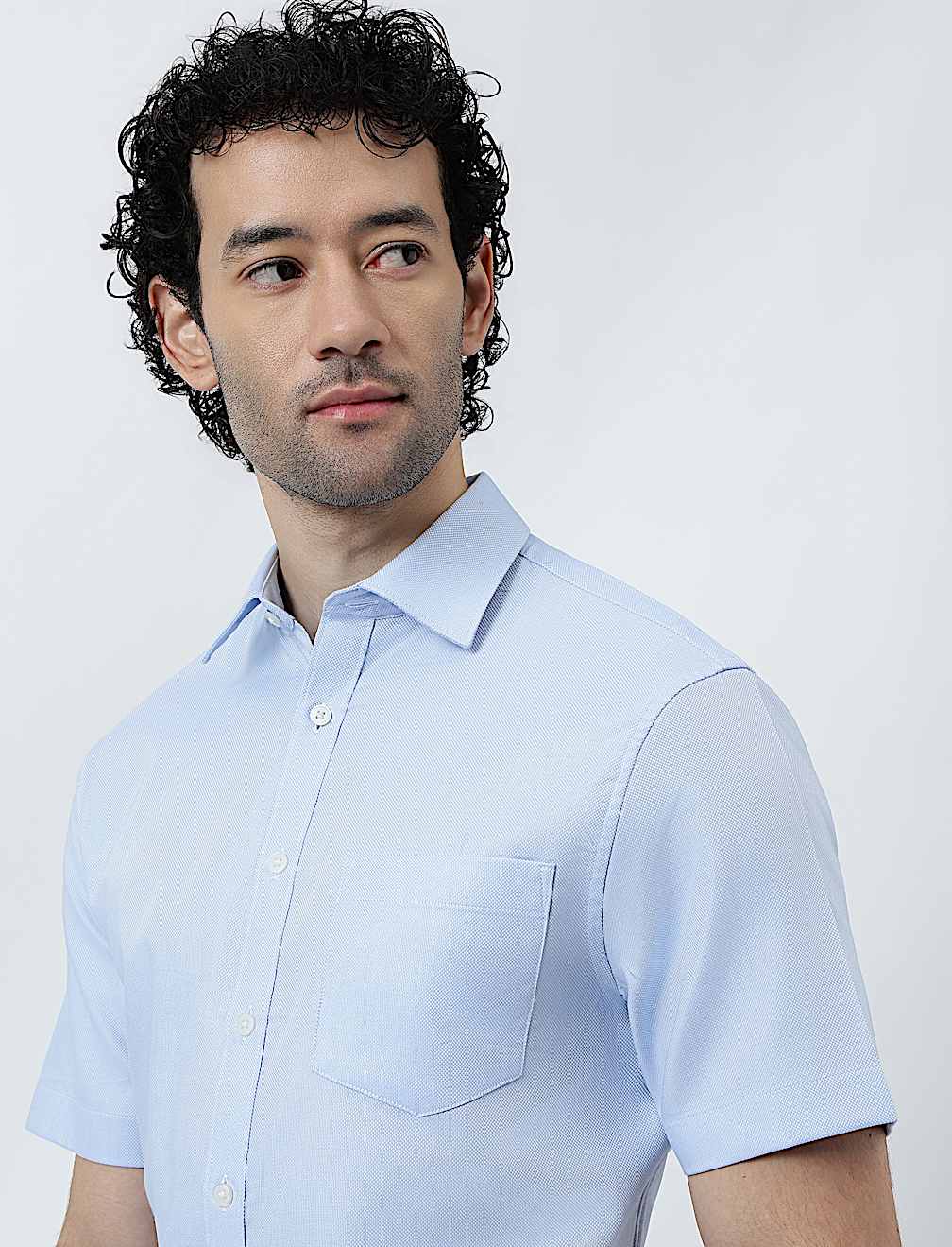 Pure Cotton Textured Short Sleeve Shirt