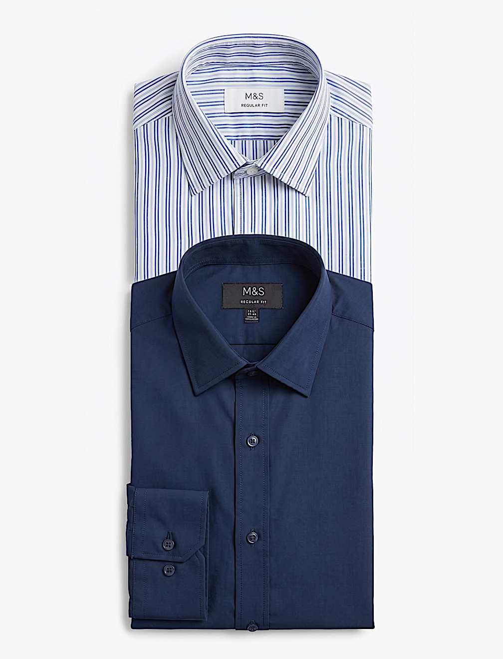 Pack 2 Spread Collar Full Sleeve Shirt