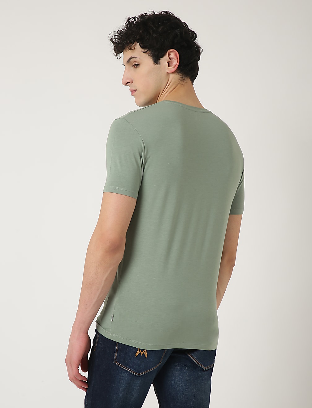 Cotton Blend Round Neck Solid T-Shirt