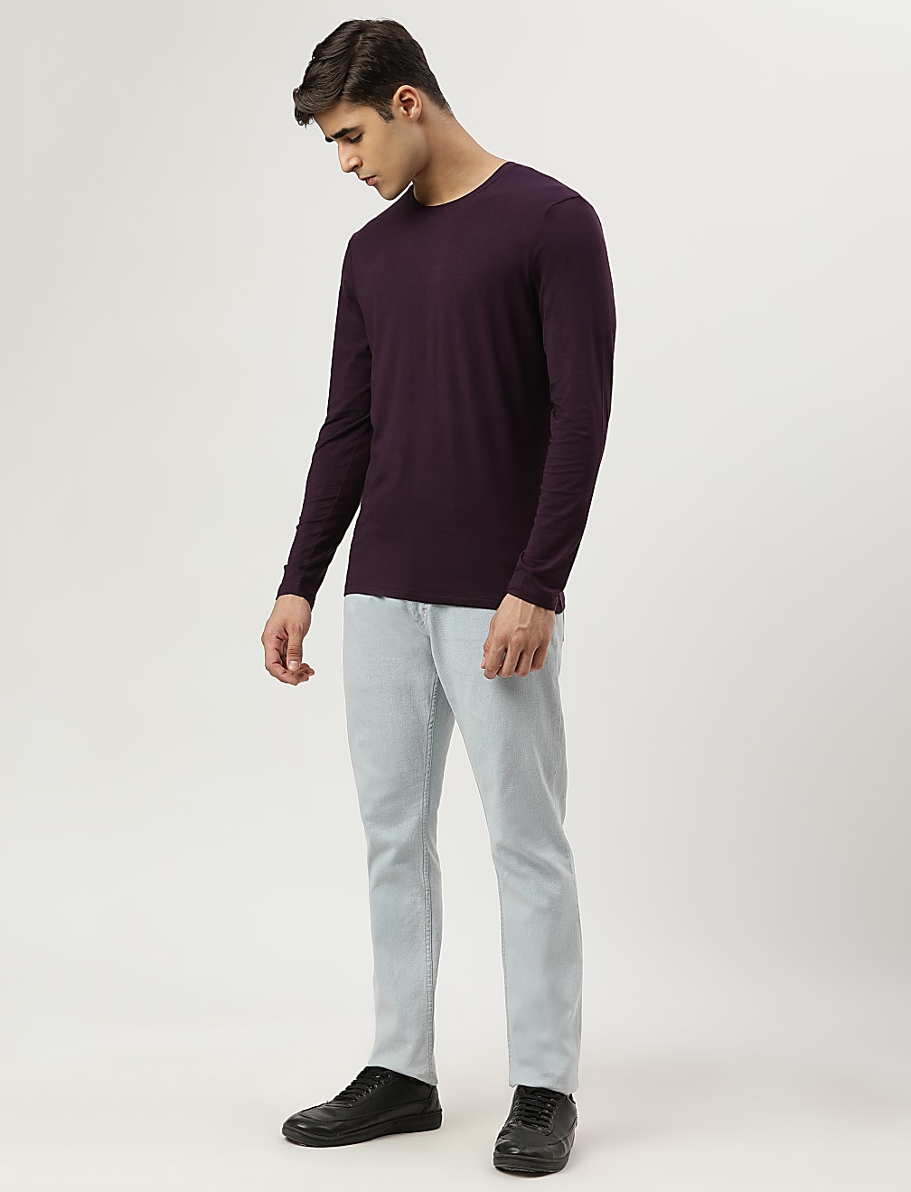 Modal Mix Plain Crew Neck T-shirt