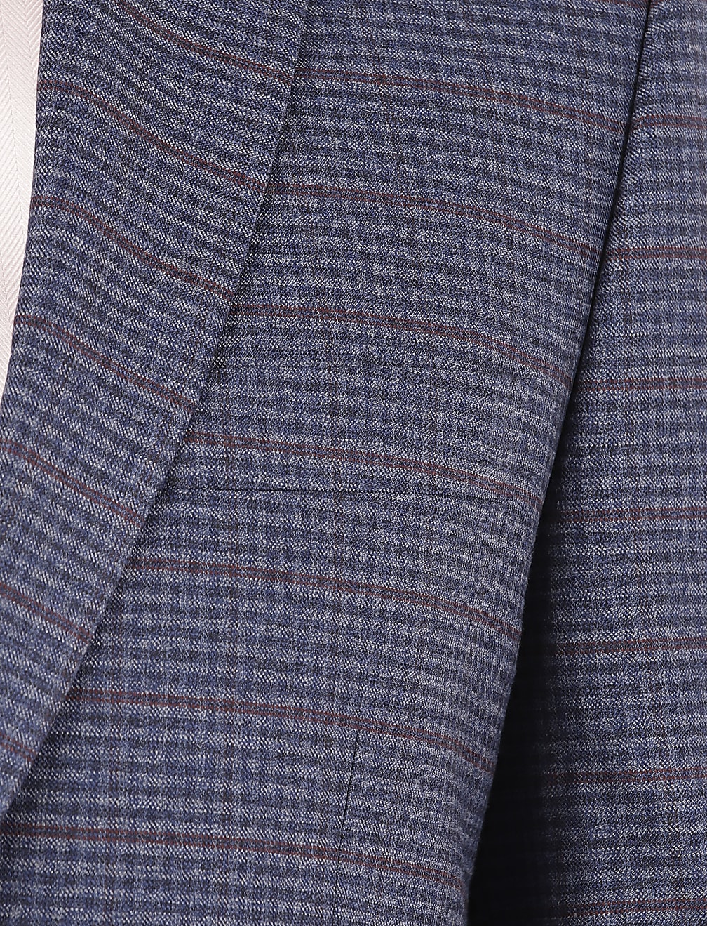 Checked Lapel Collar Blazer