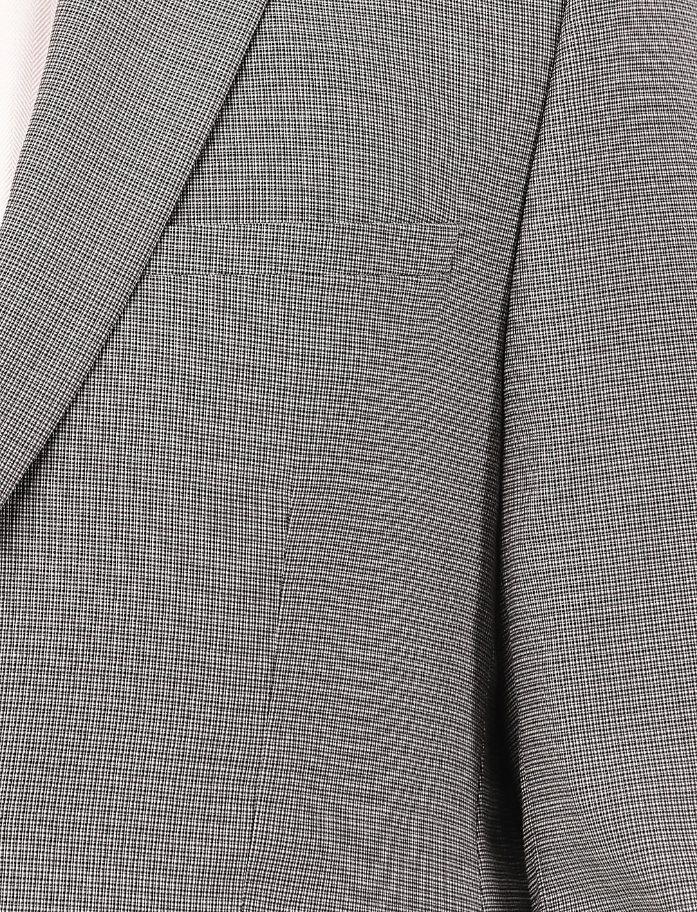 Micro Checked Lapel Collar Blazer