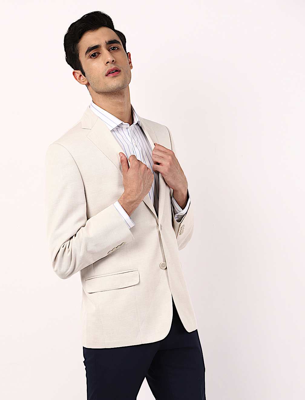 Plain Lapel Collar Blazer
