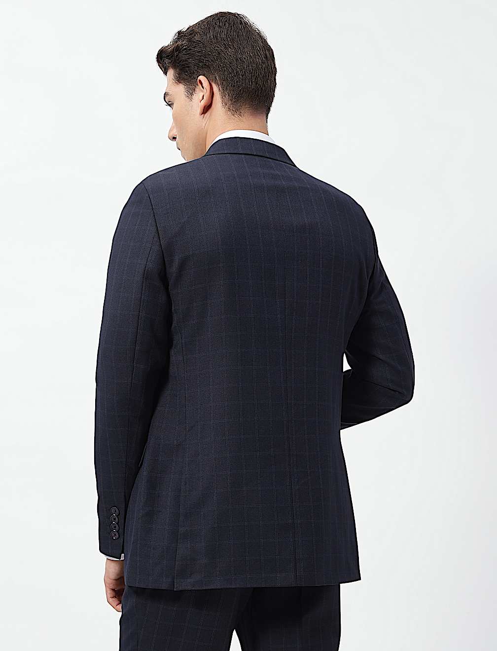 Checked Slim Fit Single-Breasted Blazer