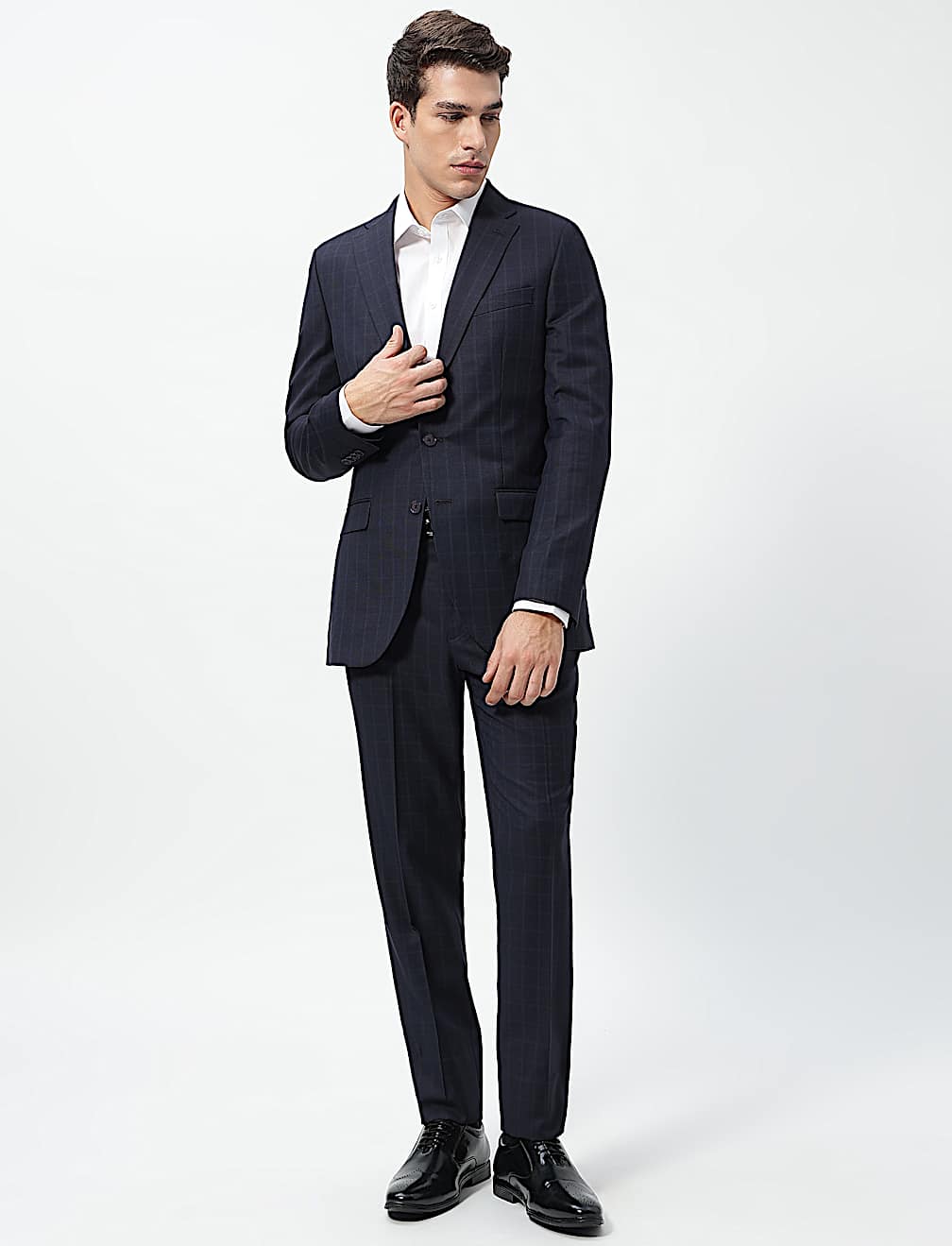 Checked Slim Fit Single-Breasted Blazer