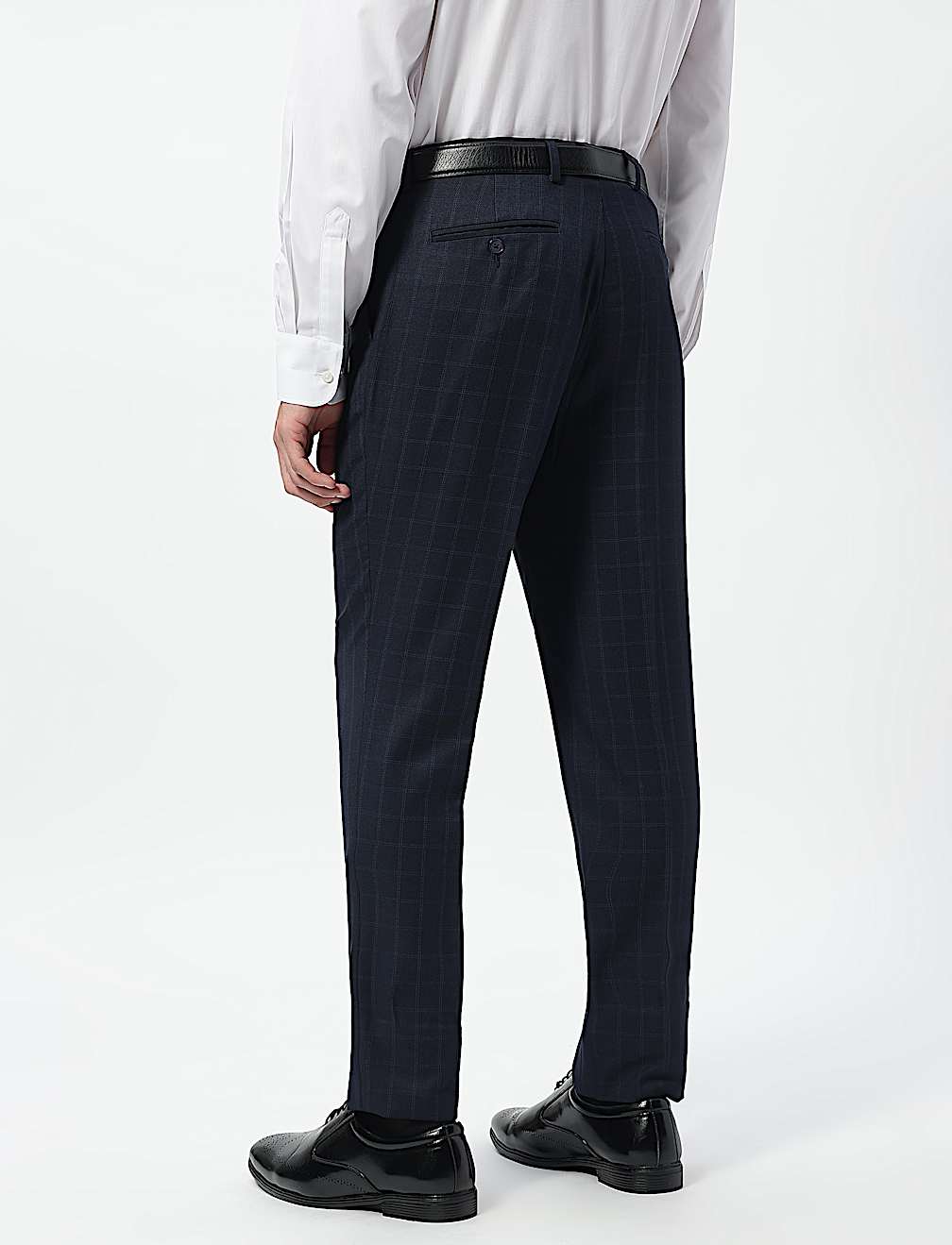 Slim Fit Checks Mid Rise Trousers
