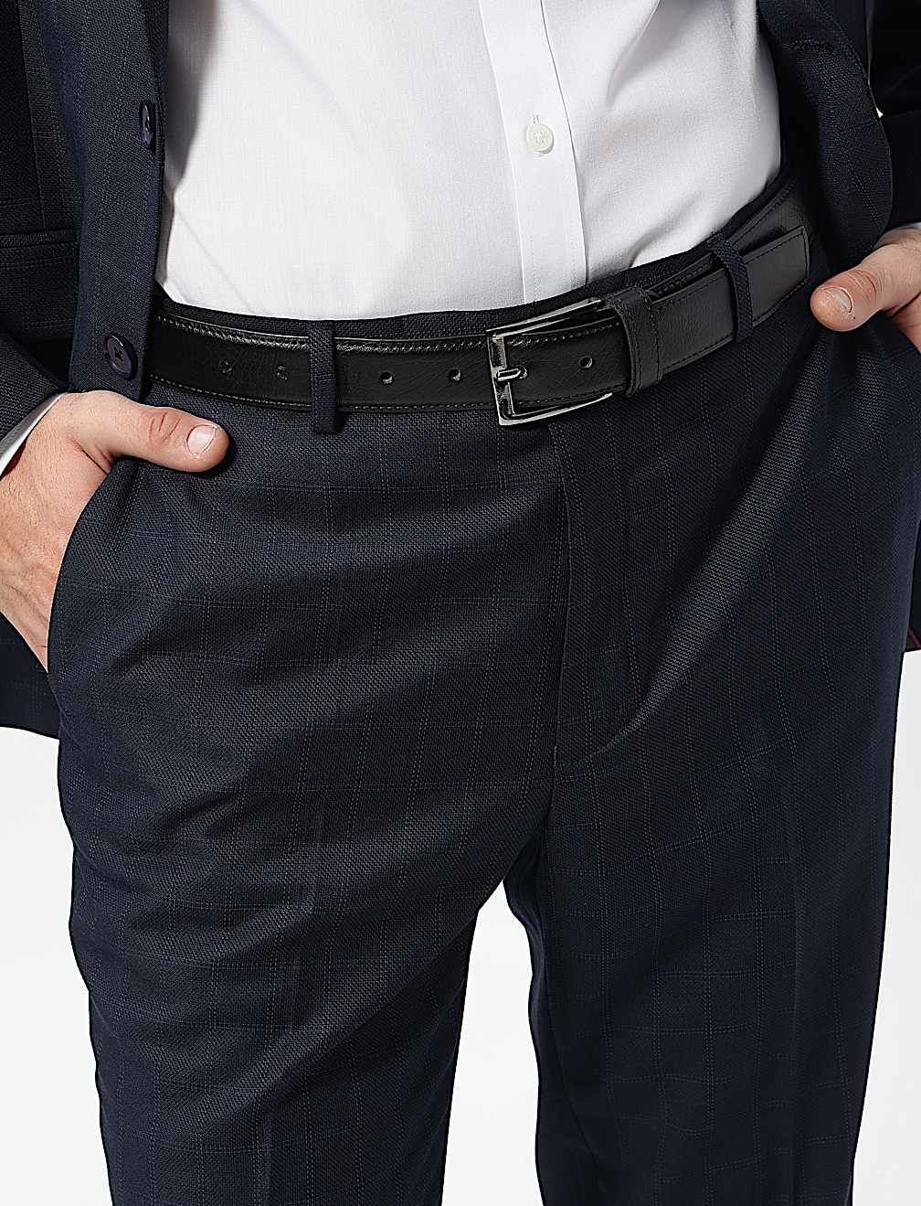 Slim Fit Checks Mid Rise Trousers