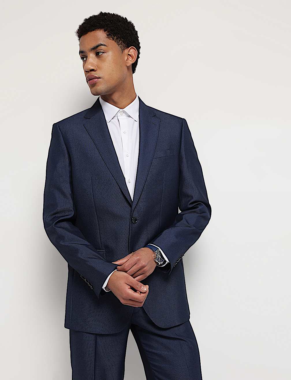 Textured Single-Breasted Blazer