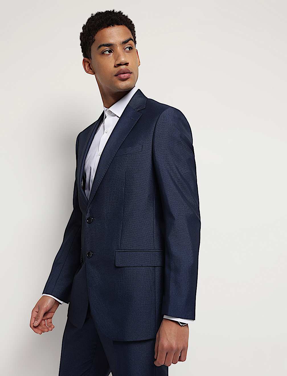 Textured Single-Breasted Blazer
