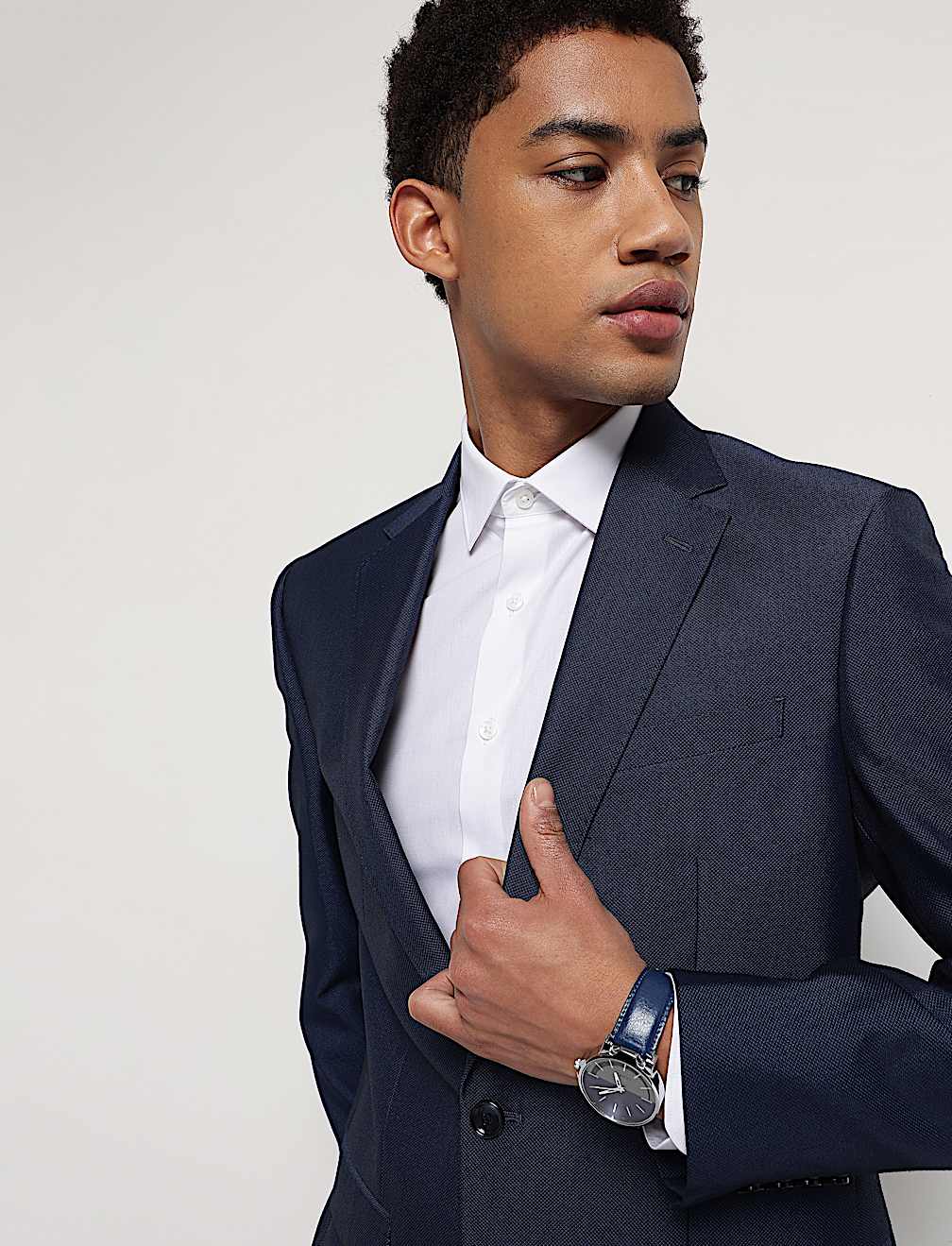 Textured Single-Breasted Blazer
