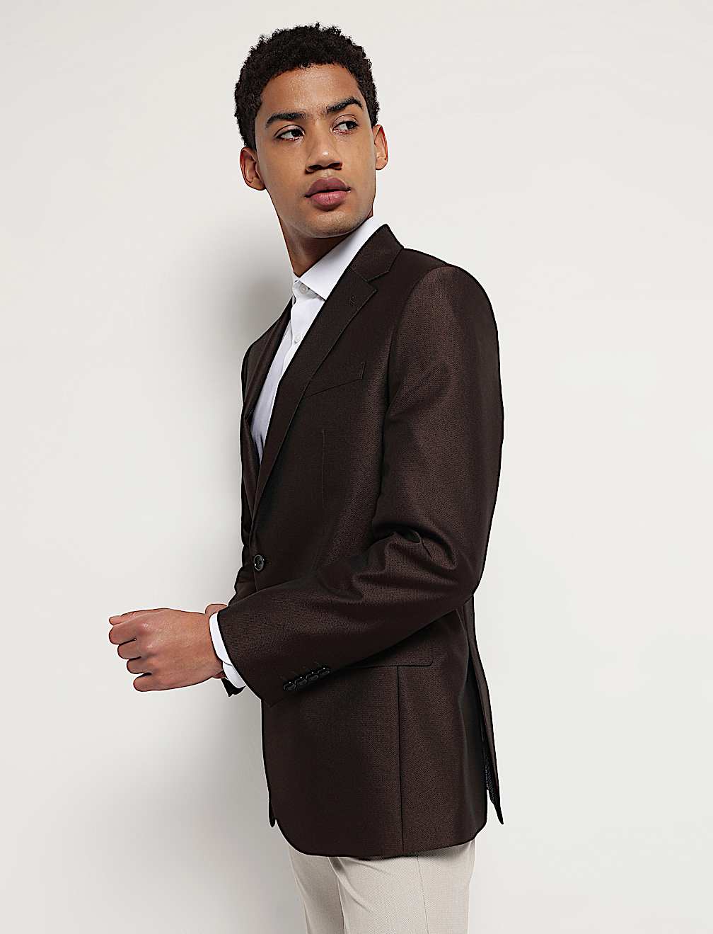Textured Single-Breasted Blazer