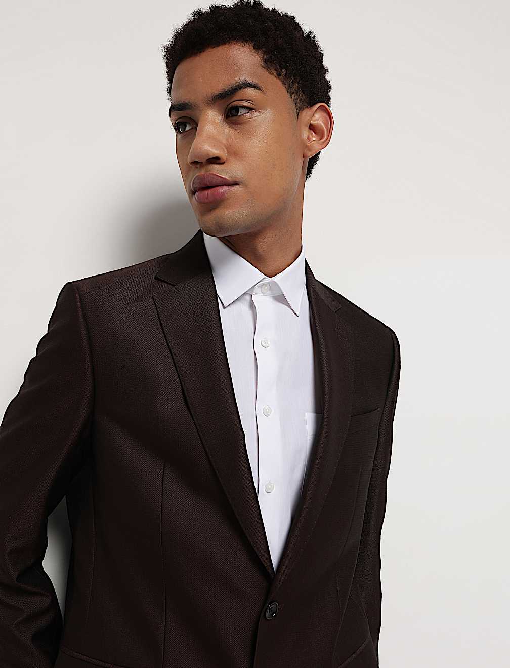 Textured Single-Breasted Blazer