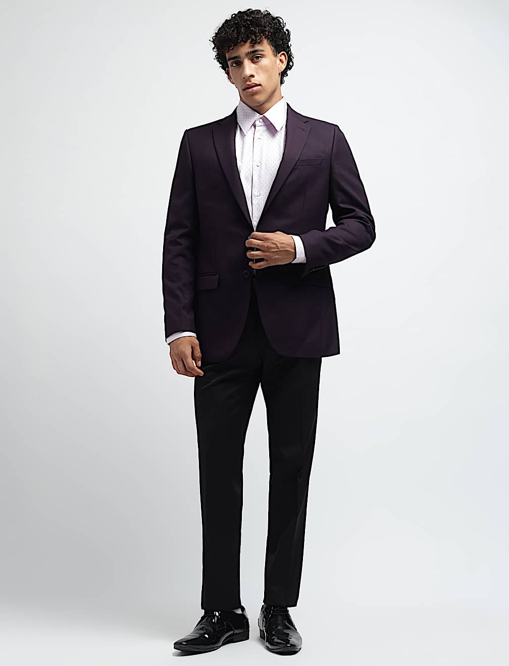 Textured Single-Breasted Blazer