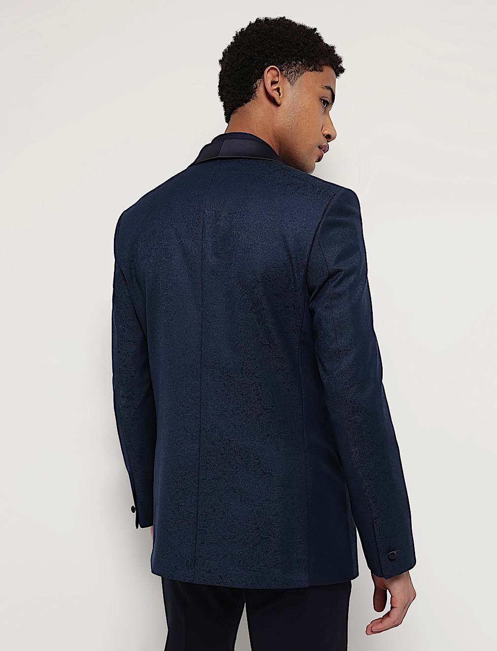 Slim Fit Jacquard Single-Breasted Blazer