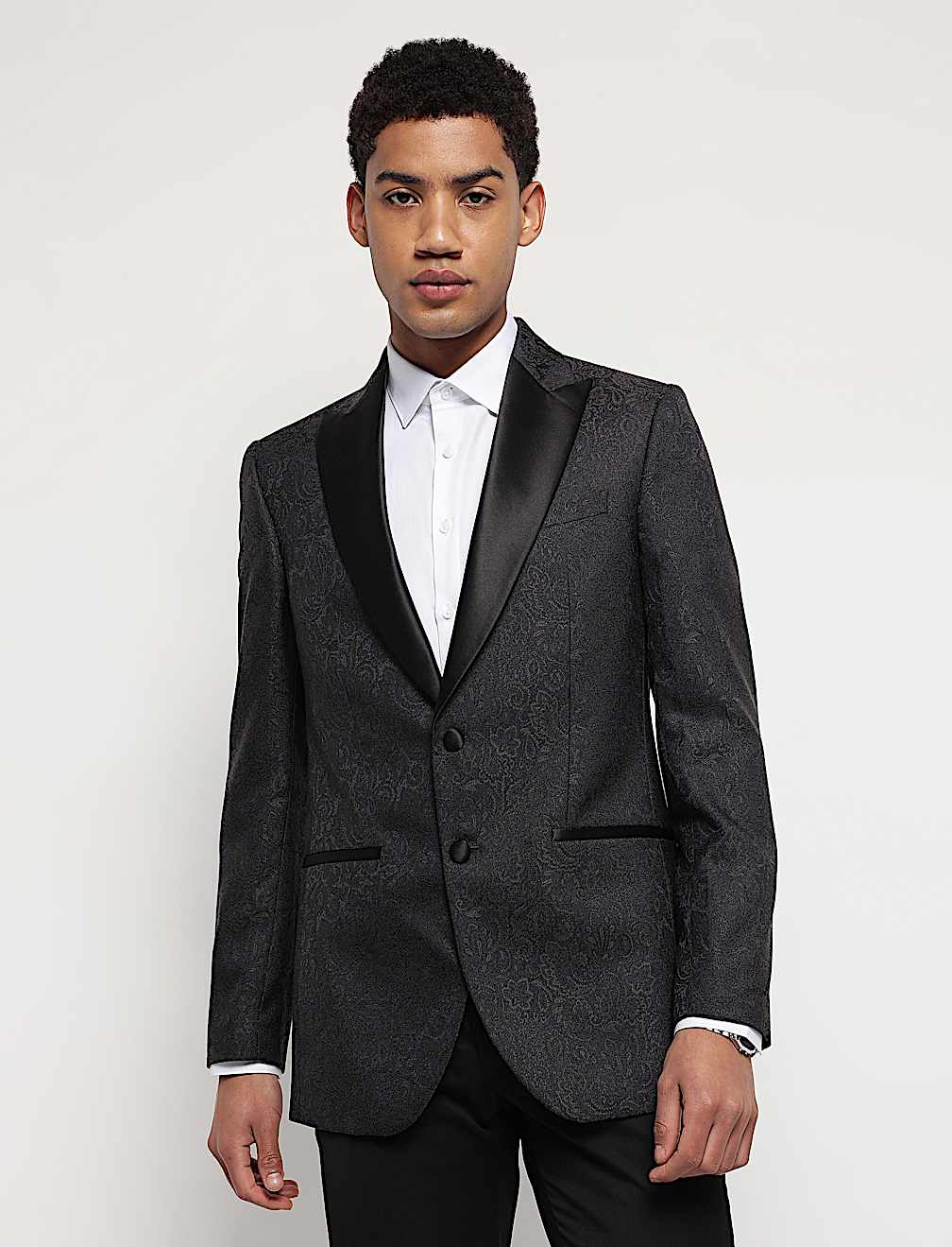 Slim Fit Jacquard Single-Breasted Blazer