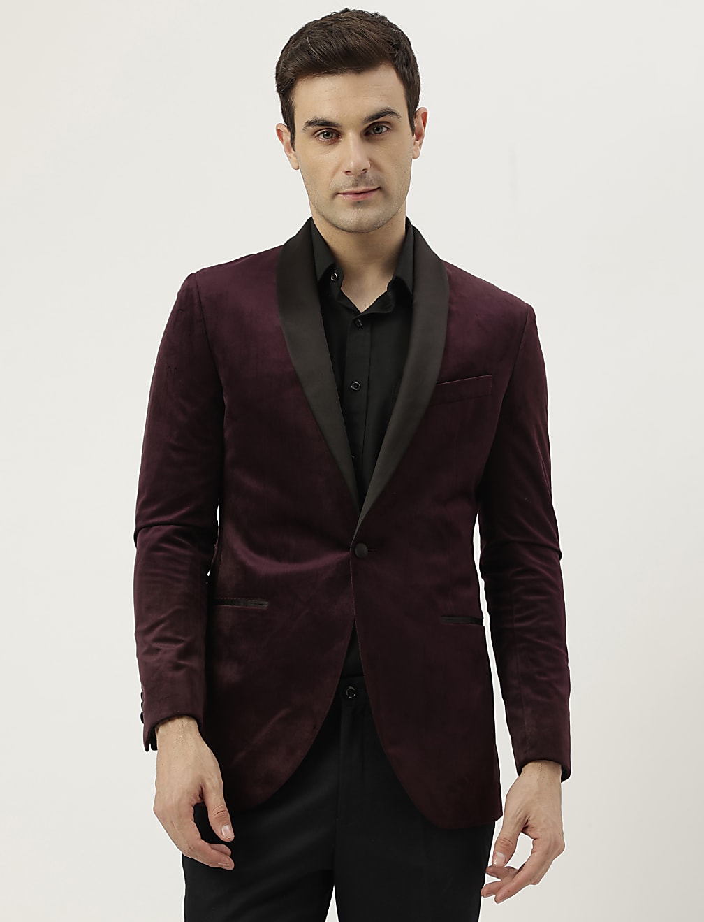 Shawl Lapel Neck Jacket