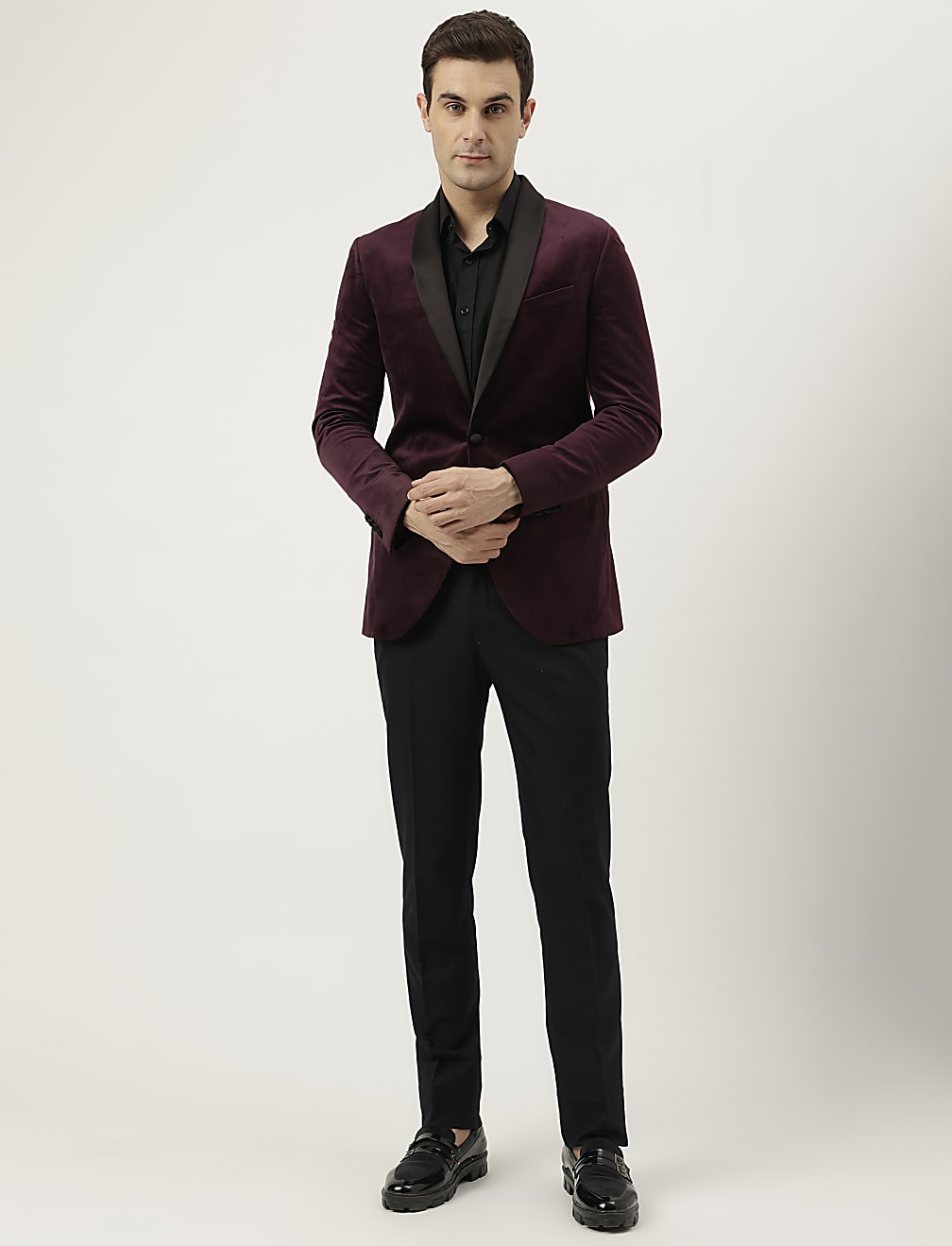 Shawl Lapel Neck Jacket