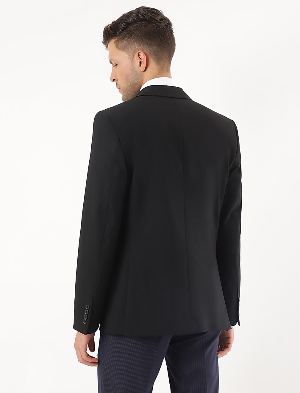Plain Lapel Collar Blazer