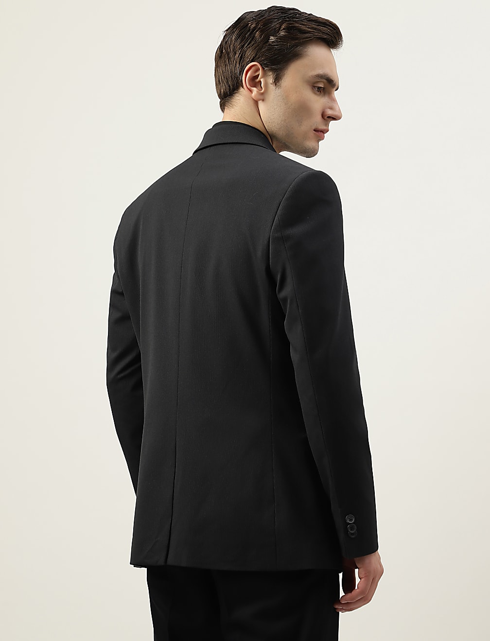 Slim Fit Plain Notched Lapel Collar Blazer