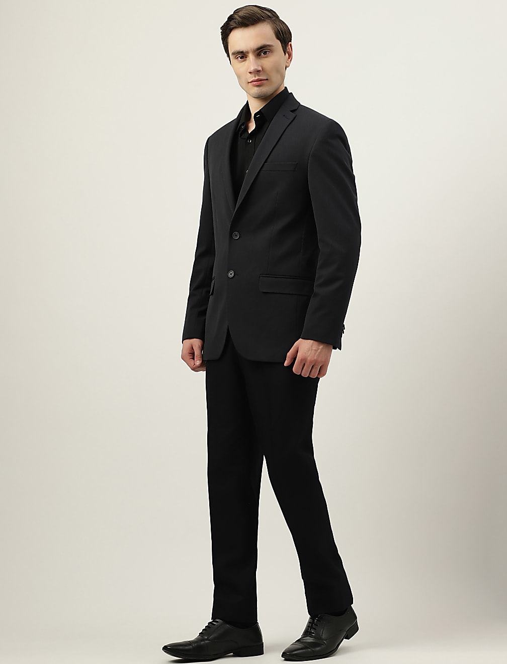 Slim Fit Plain Notched Lapel Collar Blazer