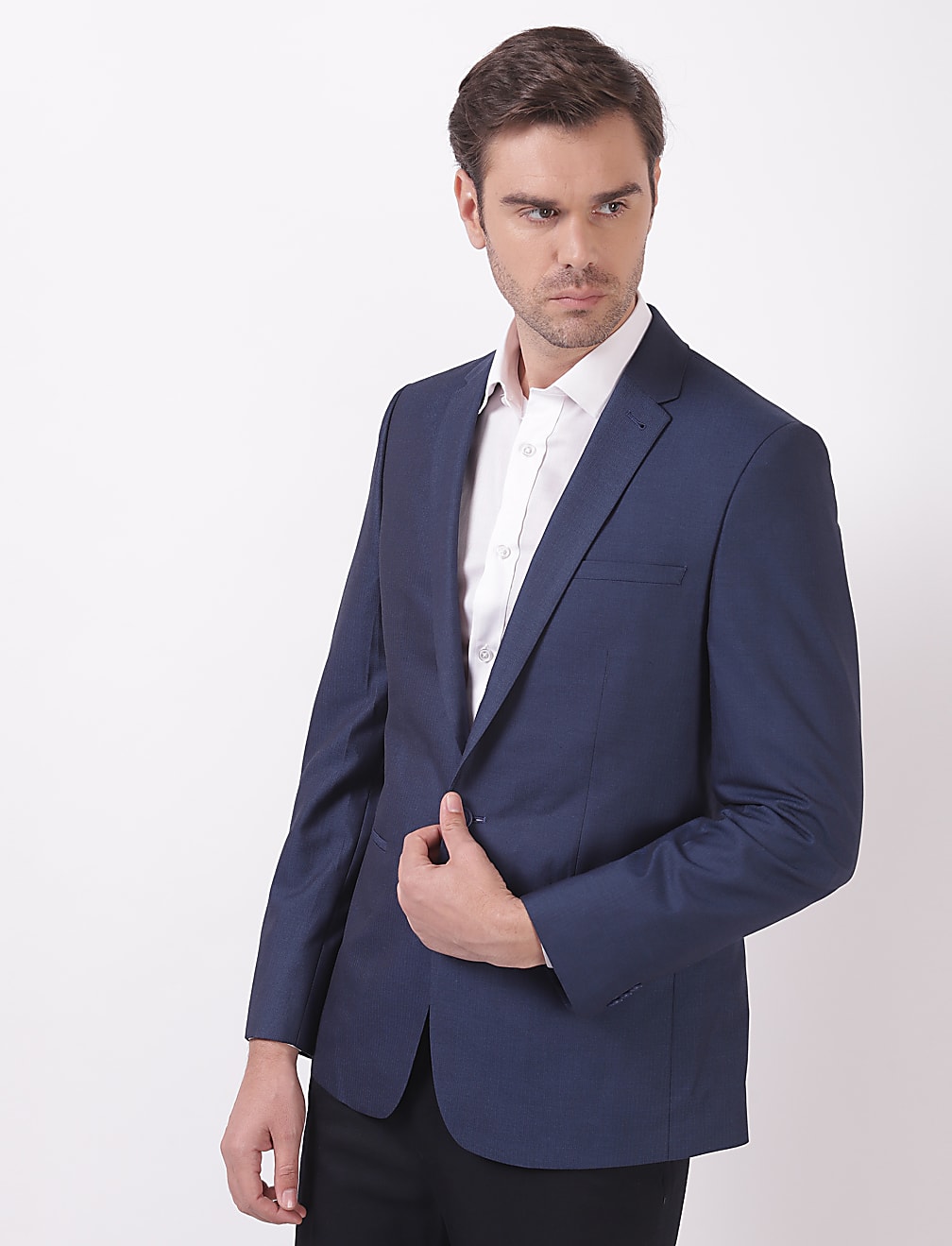 Plain Lapel Collar Blazer