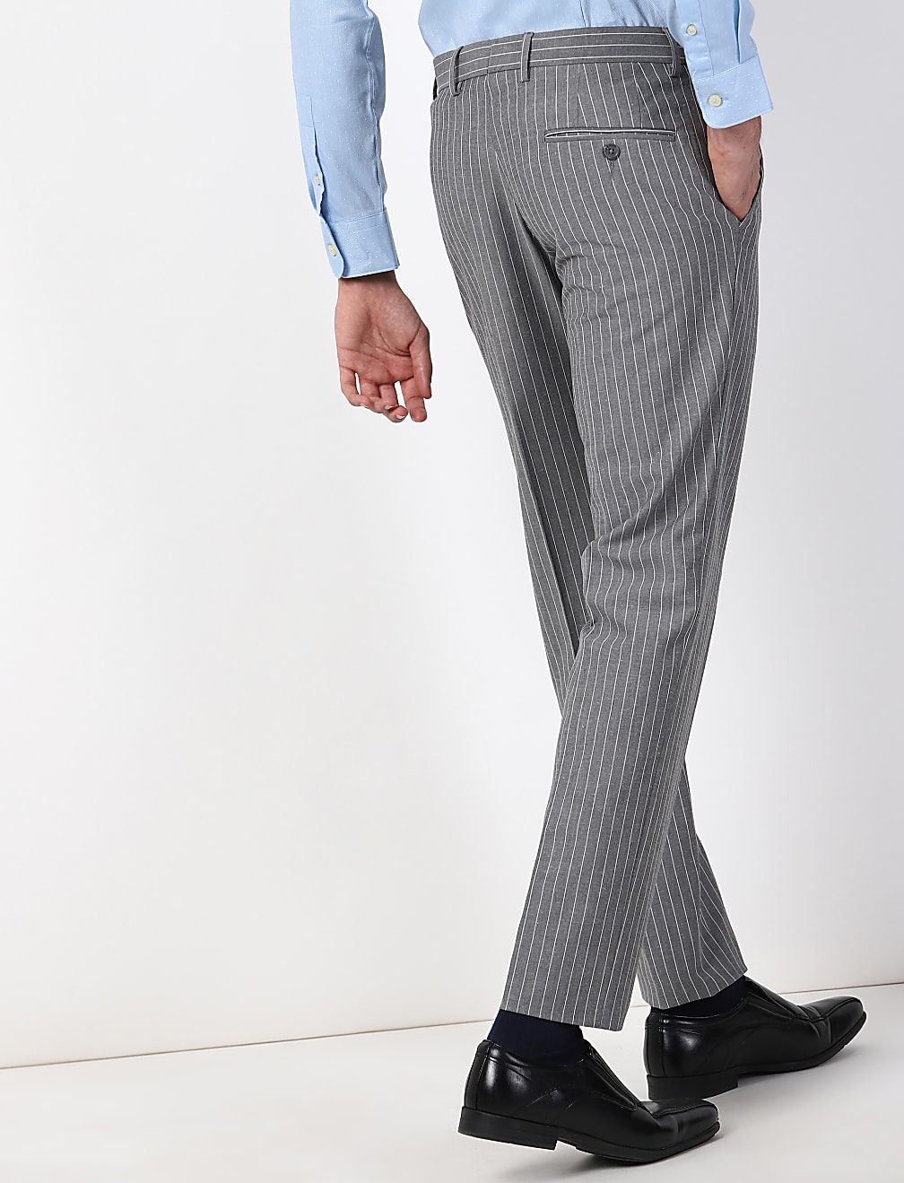 PV Linen Grey Pinstripes Trouser