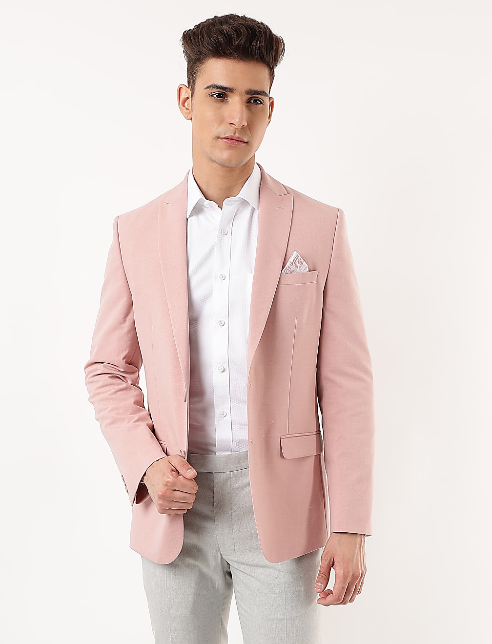 Plain Lapel Collar Blazer