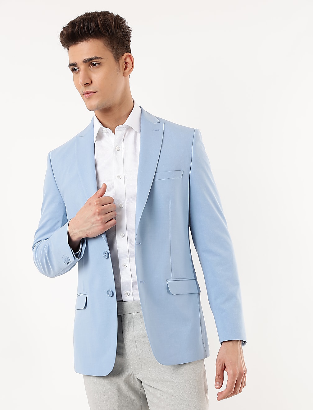Plain Lapel Collar Blazer