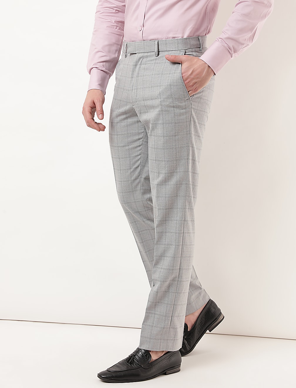 Regular Fit Checked Trousers