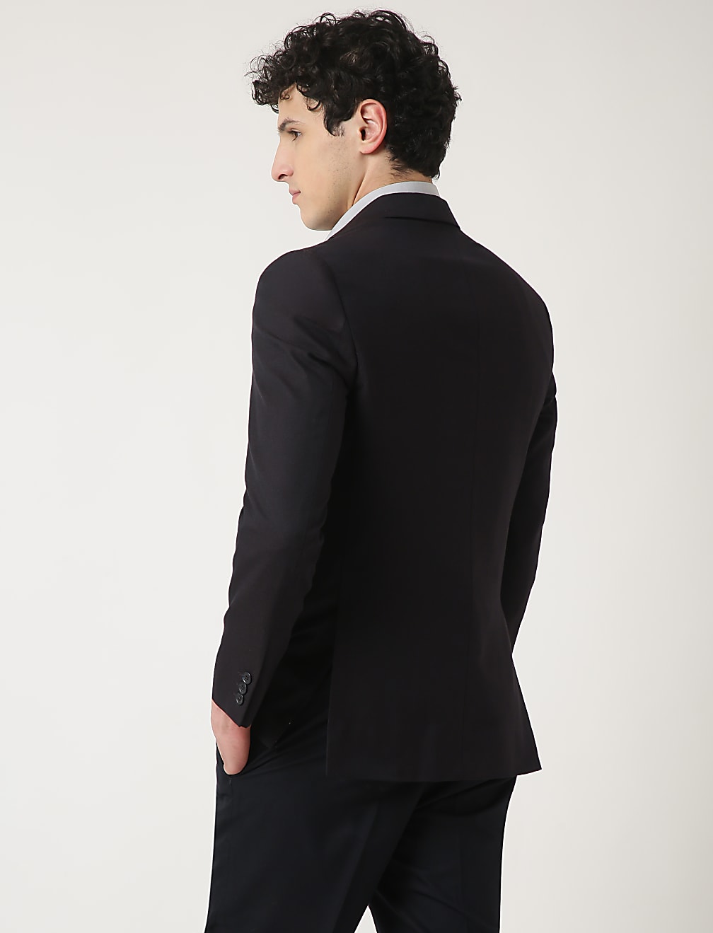 Textured Lapel Collar Blazer