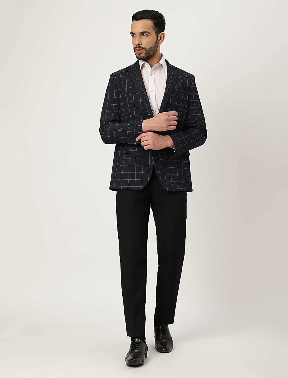 Check Collared Blazer