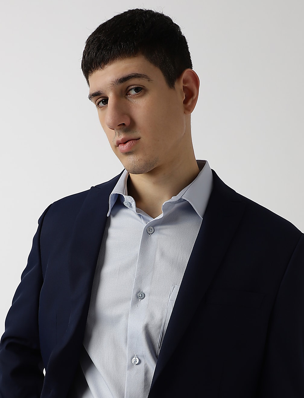 Tailored Fit Plain Peaked Lapel Blazer