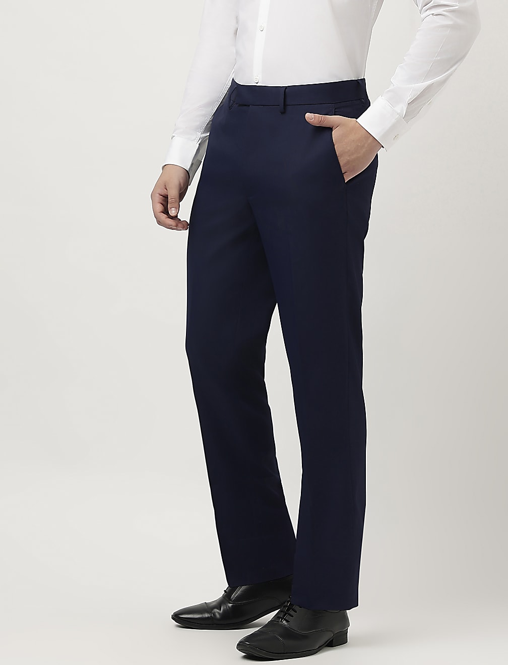 Tailored Fit Solid Trousers