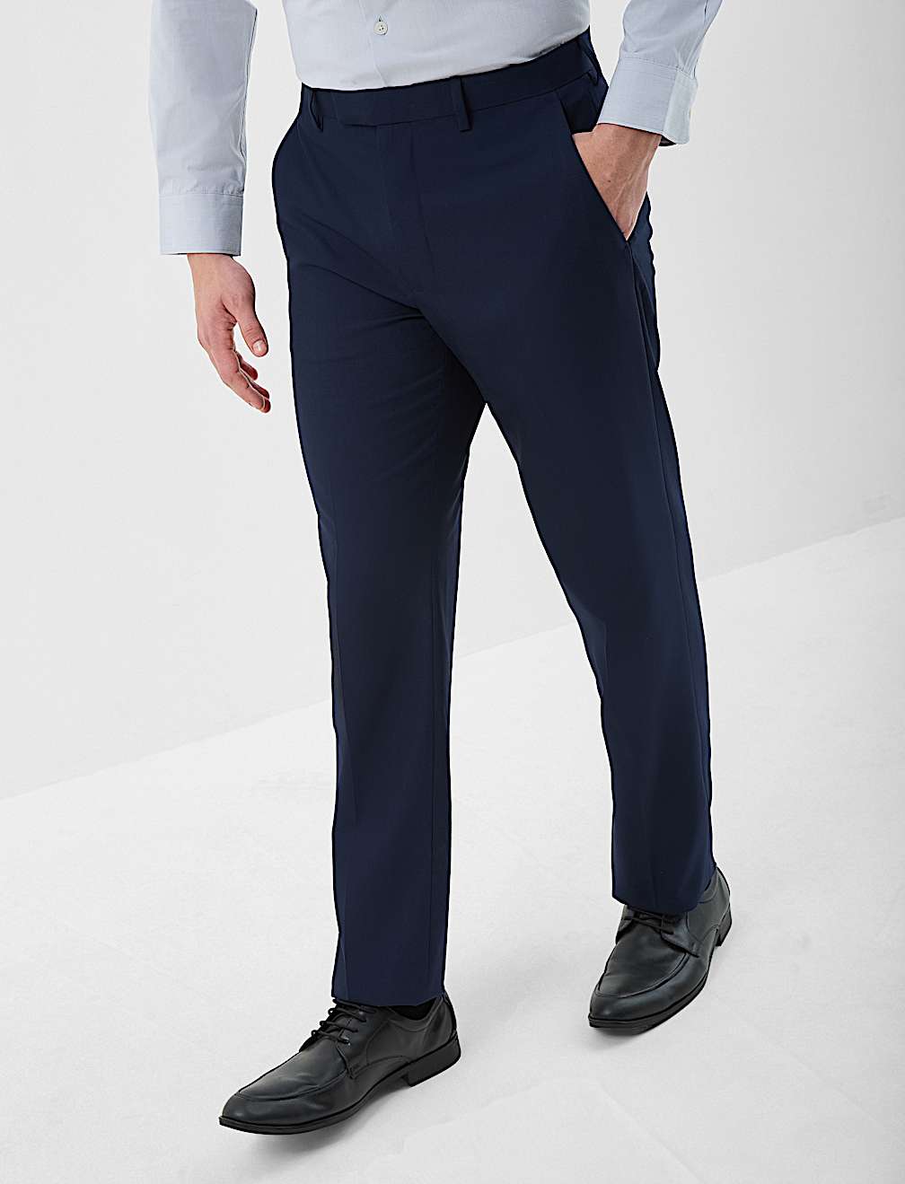 Regular Fit Suit Trousers, Textured Finish