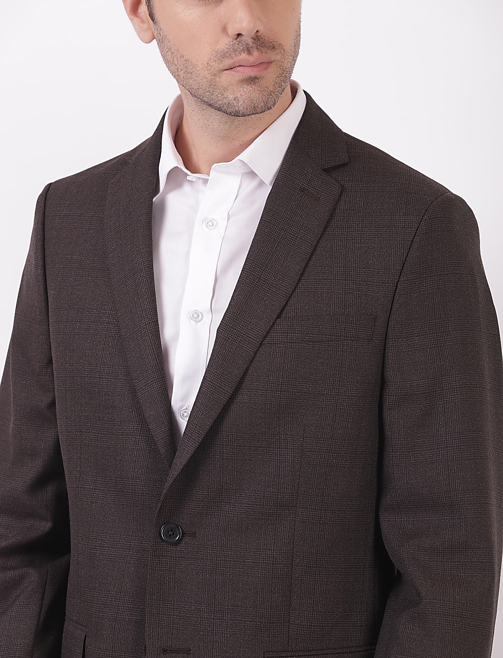 Checks Lapel Collar Blazer