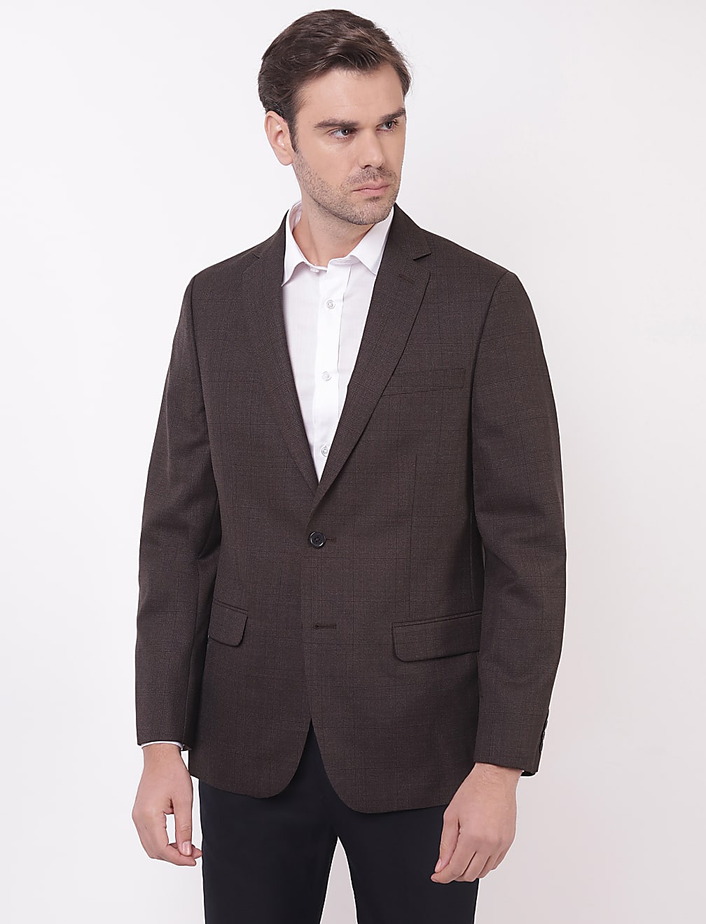 Checks Lapel Collar Blazer