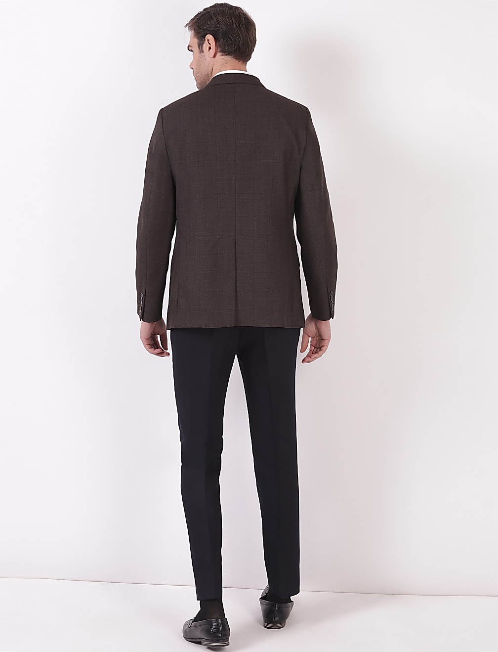Checks Lapel Collar Blazer