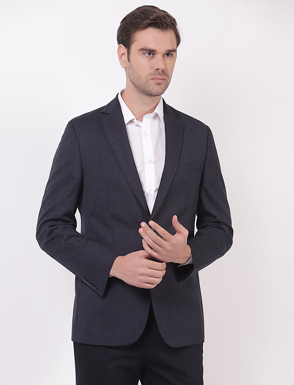 Self Design Lapel Collar Blazer