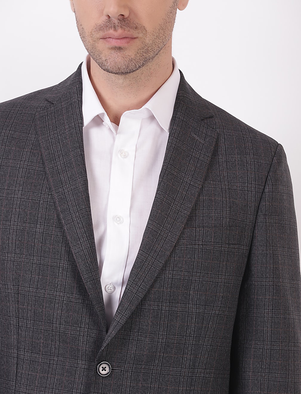 Checks Lapel Collar Blazer