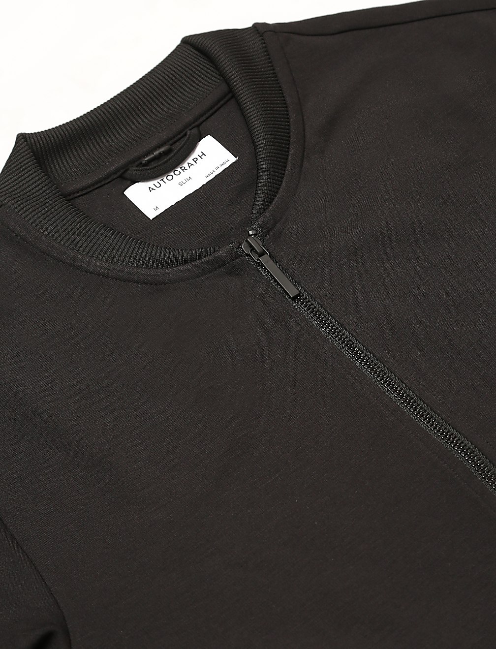 Viscose Mix Plain Stand Collar Jacket